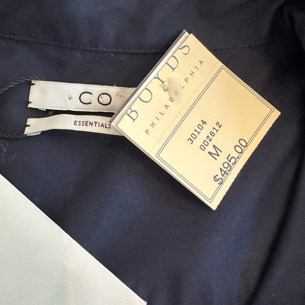 ✨ NWT CO Essentials A-Line Button Down Tunic Shirt Navy M - Picture 6 of 10